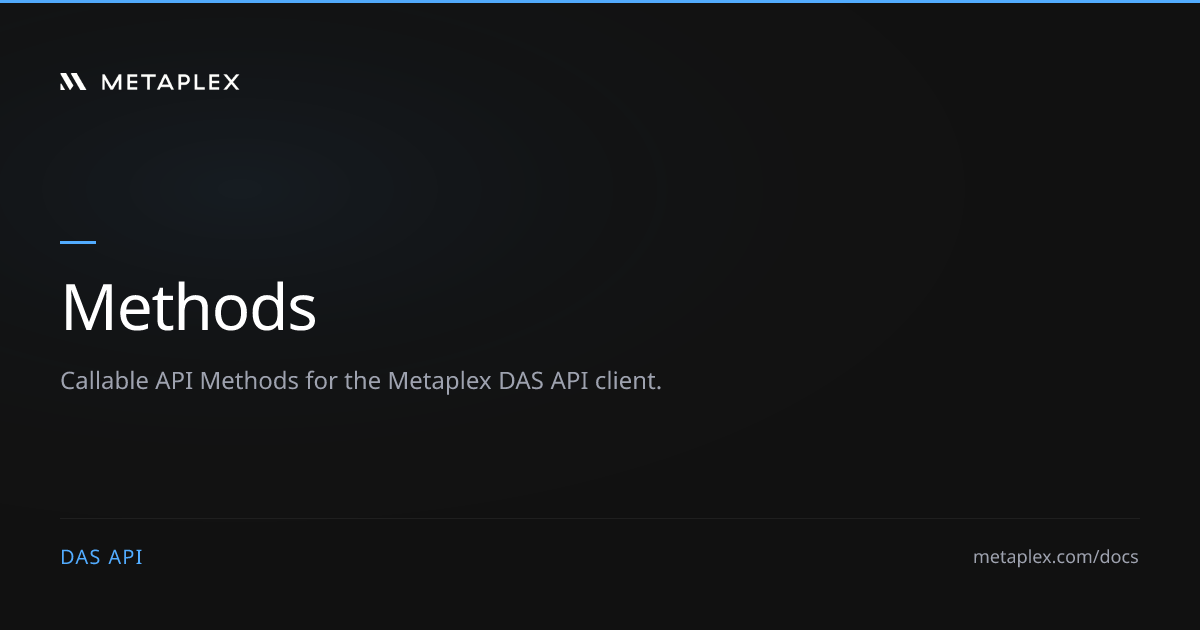 Methods | DAS API