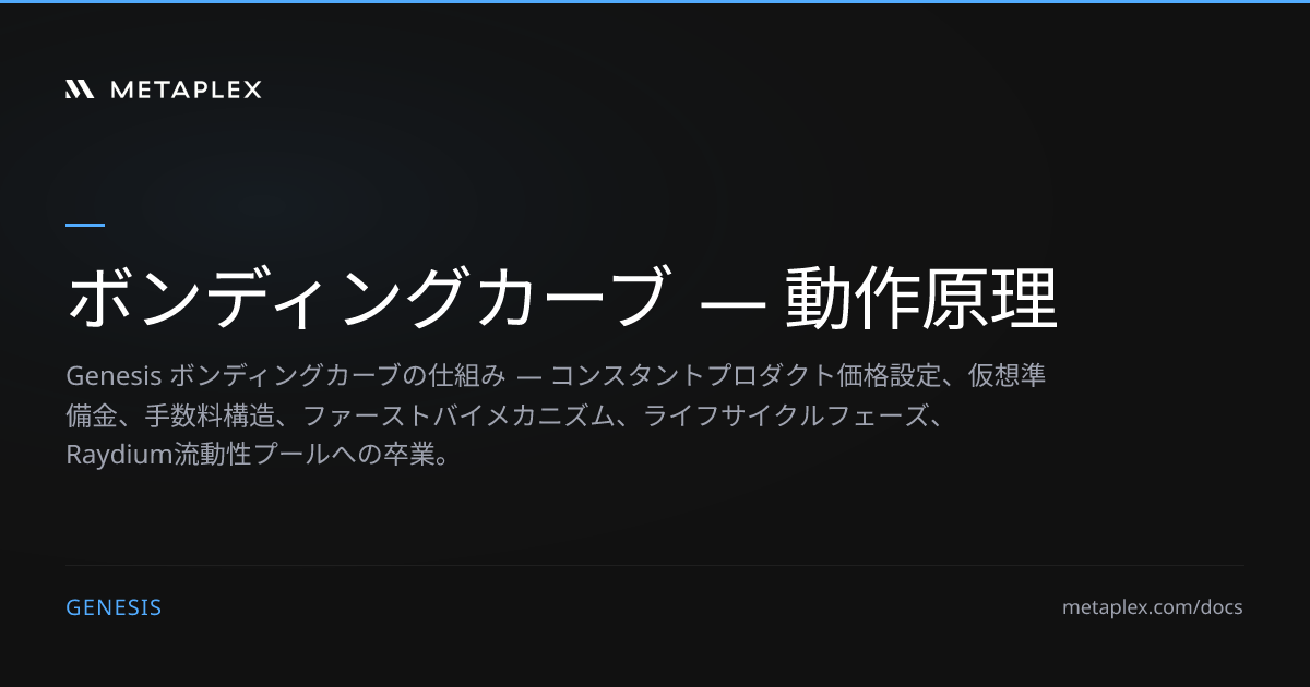 Genesis ボンディングカーブ — 仕組み | Metaplex