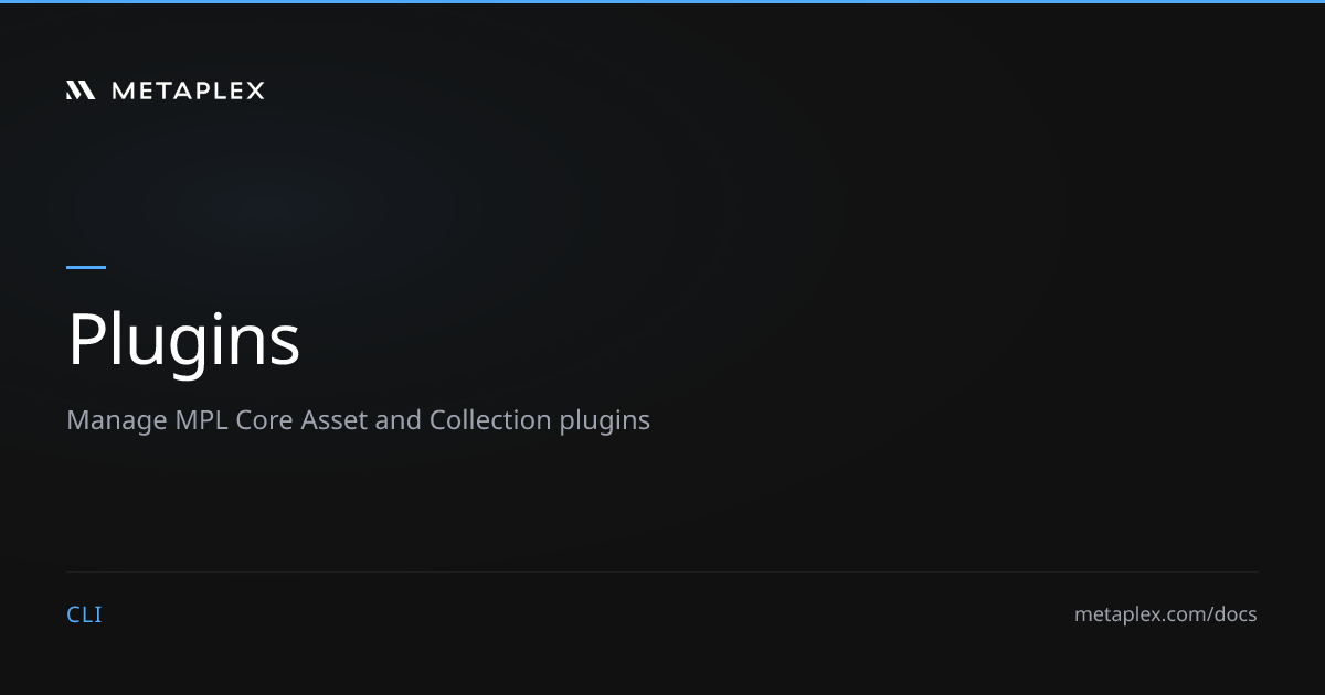 Plugins | Metaplex CLI