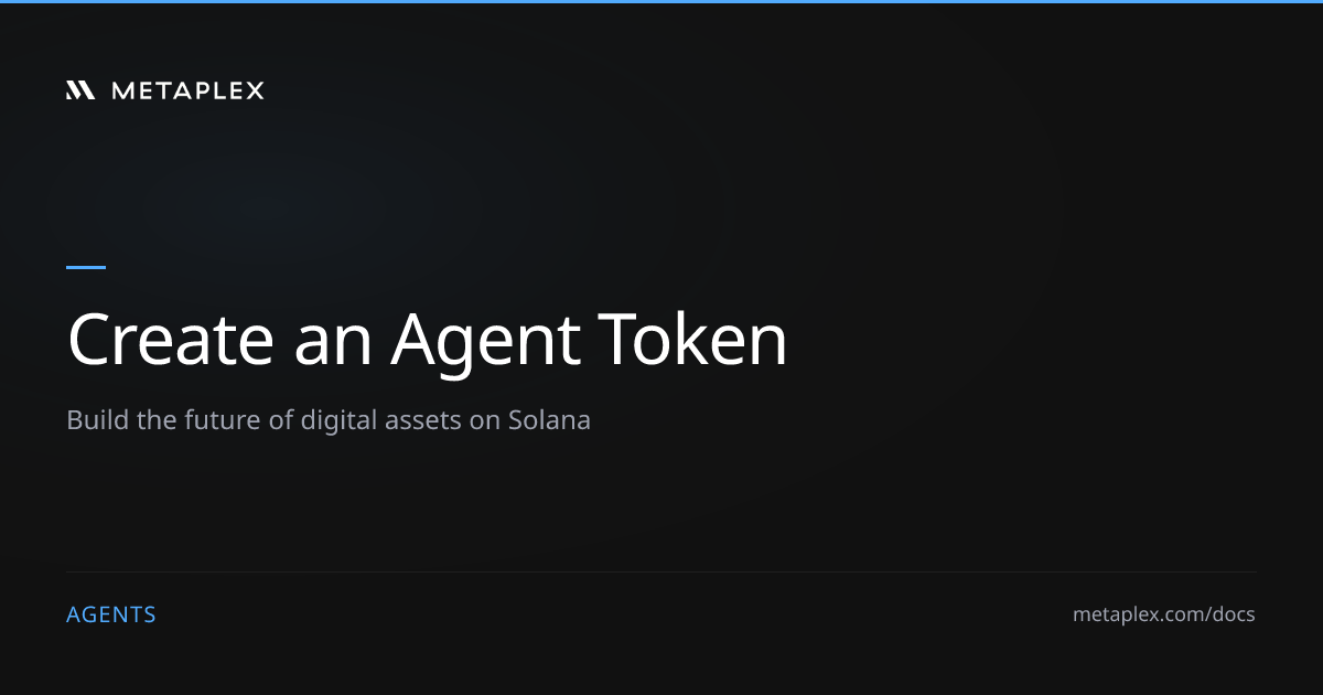 Create an Agent Token with Metaplex Genesis | Metaplex Agents